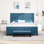 vidaXL Lit à ressorts avec matelas Bleu foncé 180 x 200 cm Velours