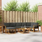 vidaXL Ensemble de canapés d'extérieur 8 Pièces Naturel et Anthracite