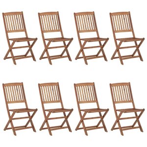 vidaXL Chaises pliables d'extérieur lot de 8 Bois d'acacia solide