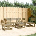 vidaXL Salon de jardin 5 Pièces bois de pin imprégné