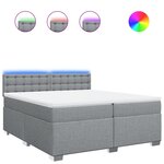 vidaXL Sommier à lattes de lit avec matelas Gris clair 200x200cm Tissu
