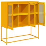 vidaXL Buffet jaune moutarde 100 5x39x107 cm acier laminé à froid