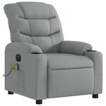 vidaXL Fauteuil de massage inclinable électrique gris clair tissu