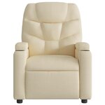 vidaXL Fauteuil de massage inclinable Crème Tissu