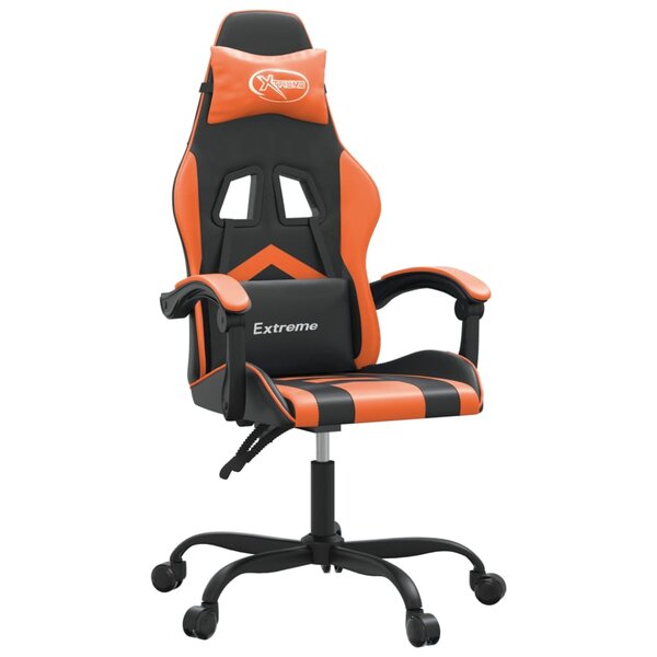 vidaXL Chaise de jeu Noir et orange Similicuir