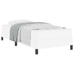 vidaXL Cadre de lit avec matelas Blanc pur 90 x 190 cm tissu