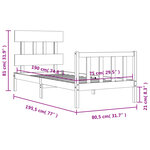vidaXL Cadre de lit sans matelas noir bois de pin massif