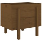vidaXL Jardinière marron miel 62x50x57 cm bois massif de pin