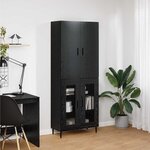 vidaXL Haut Armoire 2 Pièces Chêne artisanal Bois Aggloméré et Verre