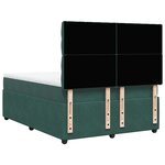 vidaXL Sommier à lattes de lit et matelas Vert foncé 140x190cm Velours