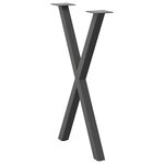 vidaXL Pieds de table à manger en forme de X 2 pièces Anthracite 50 x (72-73) cm Acier