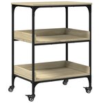 vidaXL Chariot de cuisine chêne sonoma 60x41x80 5 cm bois d'ingénierie