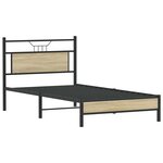 vidaXL Cadre de lit sans matelas chêne sonoma 107x203 cm