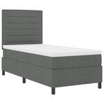 vidaXL Lit à sommier gris foncé 90x200 cm Tissu