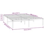 vidaXL Cadre de lit métal sans matelas noir 140x200 cm