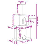 vidaXL Arbre à chat avec griffoirs en sisal gris clair 122 cm