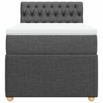 vidaXL Sommier à lattes de lit avec matelas Gris foncé 100x200cm Tissu