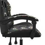 vidaXL Chaise de jeu pivotante Noir et camouflage Similicuir