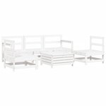 vidaXL Salon de jardin 6 Pièces blanc bois de pin massif