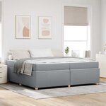 vidaXL Cadre de lit avec matelas Gris clair 200 x 200 cm tissu
