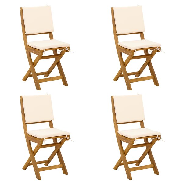 vidaXL Chaises de bistrot d'extérieur 4 pc Crème blanc
