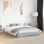 vidaXL Cadre de lit avec lumières LED sonoma gris 120x190 cm