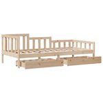 vidaXL Lit de jour avec tiroirs sans matelas 90x200 cm bois massif
