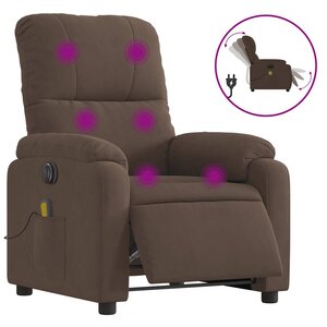 vidaXL Fauteuil inclinable de massage électrique marron