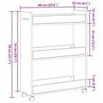 Cabinet roulant vidaXL Chêne noir 60x22x79 cm Bois d'ingénierie
