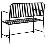 vidaXL Banc d'extérieur Noir Métal Standard Durable Banc d'extérieur