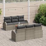 vidaXL Ensemble de canapé de jardin 7 Pièces Gris