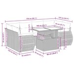 vidaXL Salon de jardin avec coussins 7 Pièces gris clair résine tressée