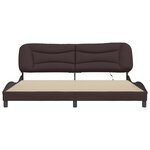 vidaXL Cadre de lit avec LED sans matelas Hvar marron foncé 200x200cm tissu