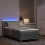 vidaXL Lit à ressort LED avec matelas Gris clair 90 x 190 cm tissu
