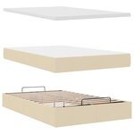 vidaXL Cadre de lit ottoman avec matelas crème 120x200cm tissu