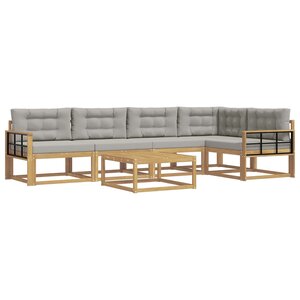 vidaXL Ensemble de canapés d'extérieur 6 pc Blanc et gris clair