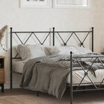 vidaXL Tête de lit métal noir 137 cm
