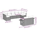 vidaXL Salon de jardin avec coussins 9 Pièces beige résine tressée