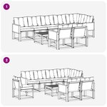 vidaXL Ensemble de canapés d'extérieur 9 pc Naturel et noir