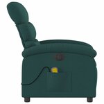 vidaXL Fauteuil de massage inclinable électrique Vert foncé Tissu