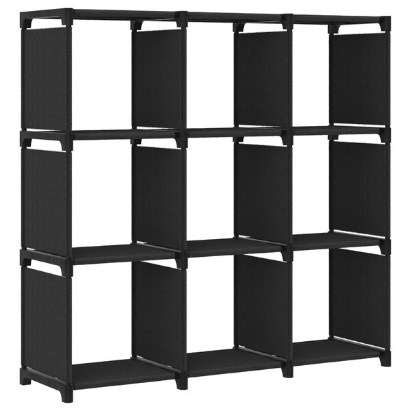 vidaXL Étagère d'affichage 9 cubes Noir 103x30x107 5 cm Tissu