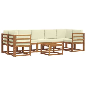 vidaXL Ensemble de canapés d'extérieur 8 Pièces Naturel et Crème