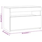 vidaXL Tables de chevet 2 Pièces et lumières LED Chêne fumé 60x35x40 cm