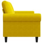 vidaXL Canapé à 2 places Jaune 140 cm Velours