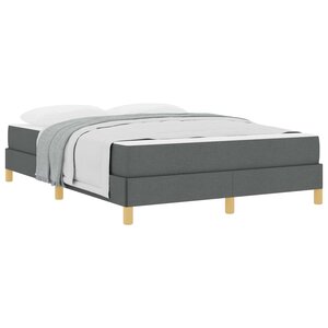 vidaXL Lit à ressorts avec matelas Gris foncé 140 x 200 cm tissu