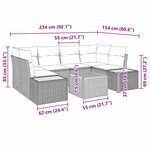 vidaXL Ensemble de canapé de jardin 7 Pièces Beige Poly rotin
