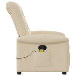 vidaXL Fauteuil de massage inclinable Crème Tissu