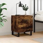 vidaXL Table de chevet chêne fumé 40x35x47 5 cm bois d’ingénierie