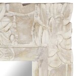 vidaXL Miroir Blanc 50x50 cm Bois de manguier massif