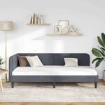 vidaXL Cadre de lit d'angle Gris foncé 90 x 200 cm Velours